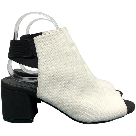 Kenneth Cole White Perforated Pleather Hannon Shootie Almond Nubuck Ankle Boots - Picture 1 of 15